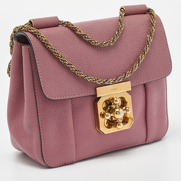 CHLOE Pink Leather Small Elsie Shoulder Bag - Picture 3 of 8